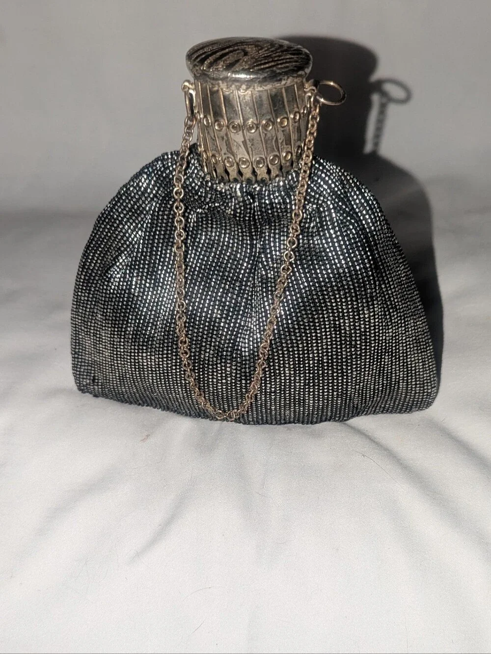 Vintage Microbeaded Expandable Gate Top Evening Clutch Bag